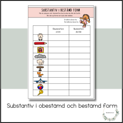 Substantiv i obestämd och bestämd form