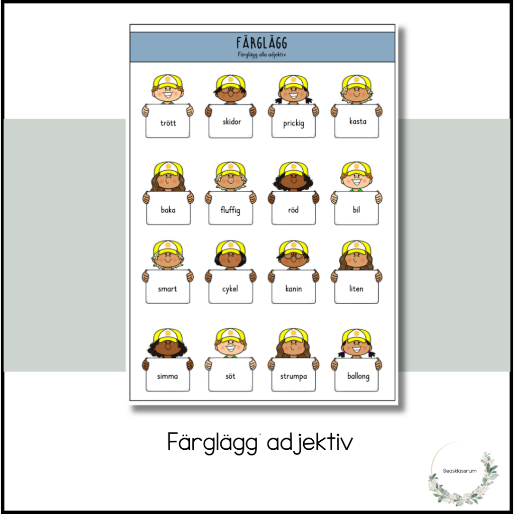 Färglägg adjektiven