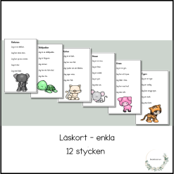 Läskort - 12 enkla texter