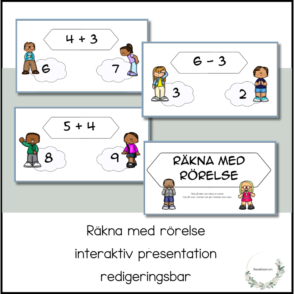 Räkna med rörelse – redigeringsbar interaktiv övning