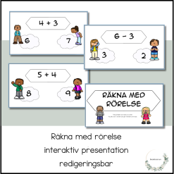 Räkna med rörelse - redigeringsbar interaktiv övning