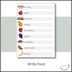Write food