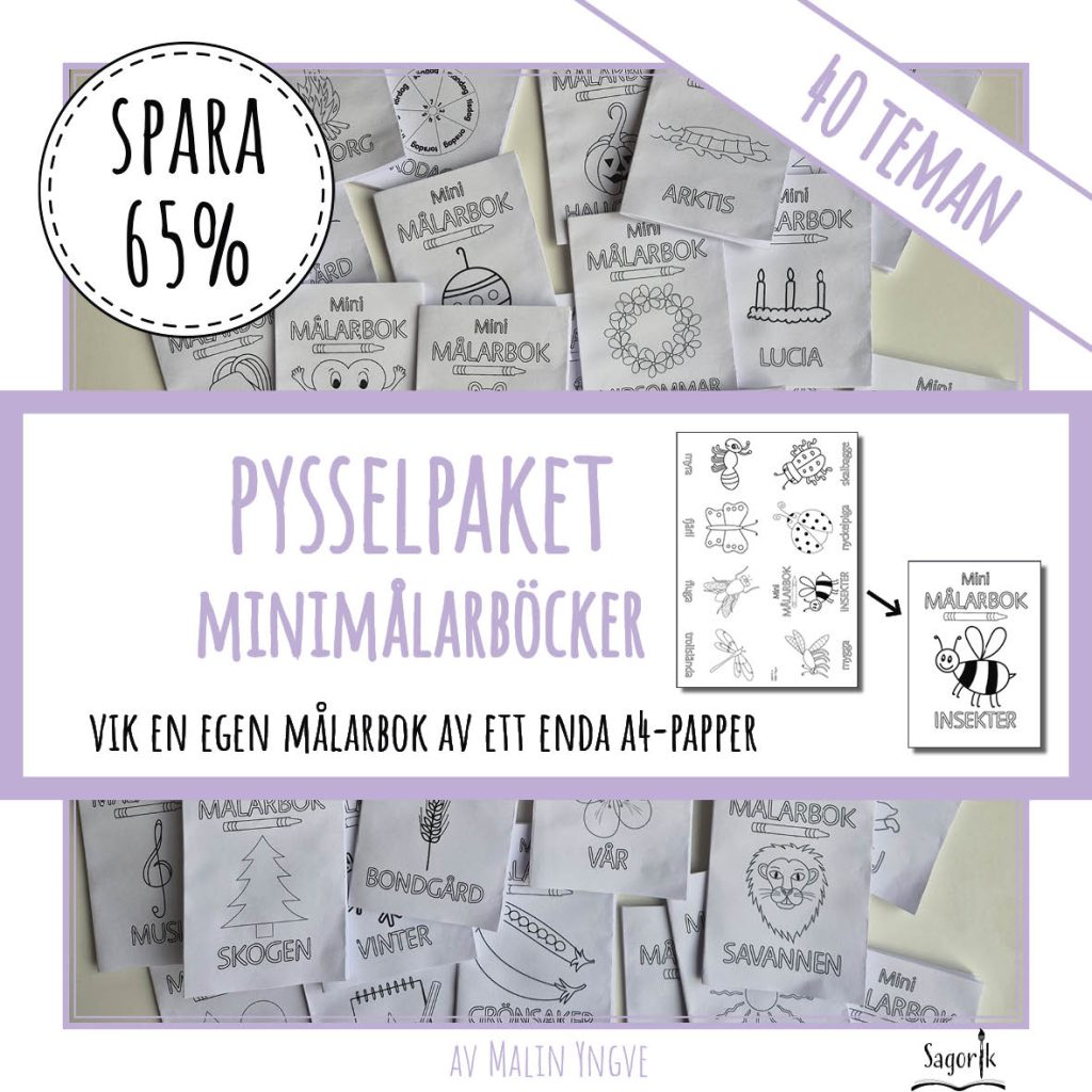 Pysselpaket Minimålarböcker 40 teman