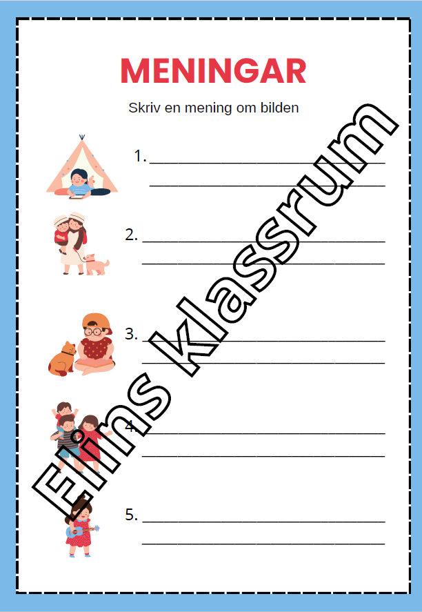 Skriva enkla meningar sv/eng