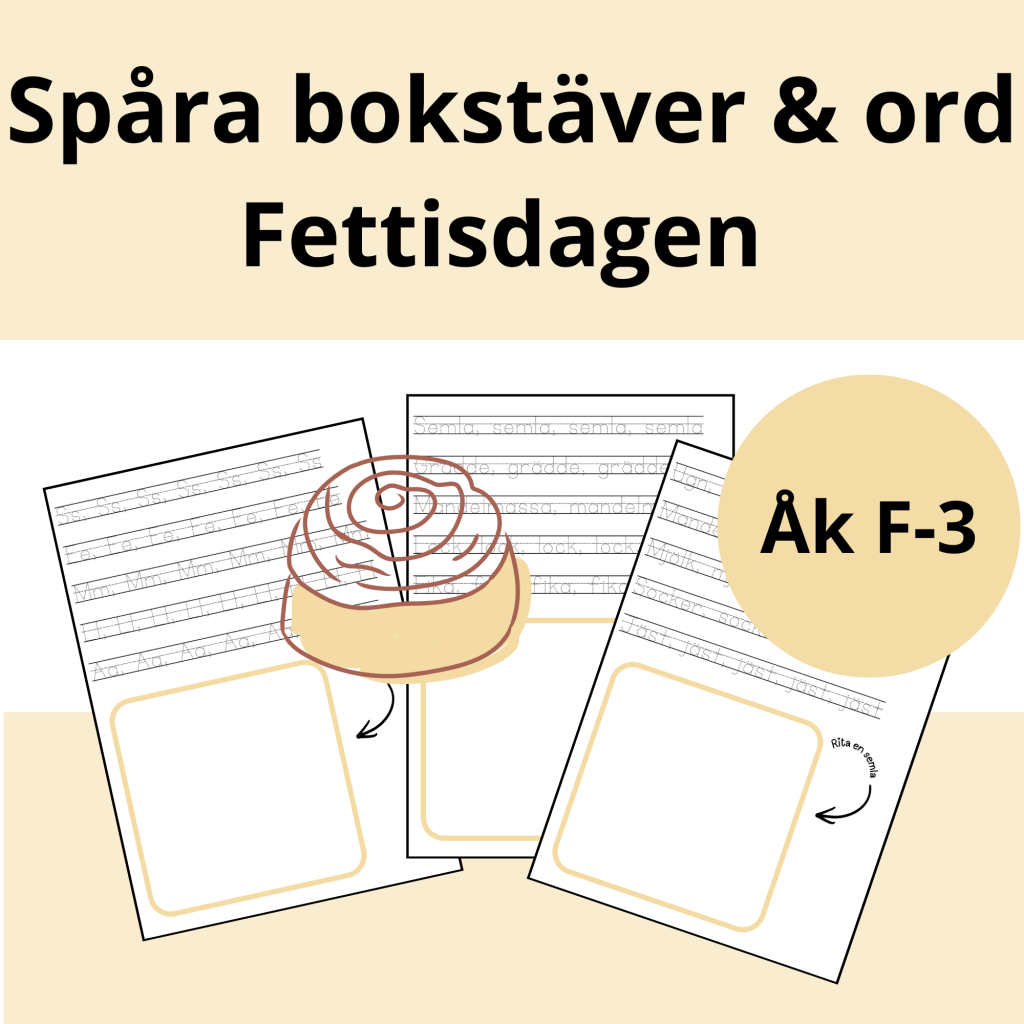 Fettisdagen: Spåra bokstäver & ord