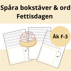 Fettisdagen: Spåra bokstäver & ord