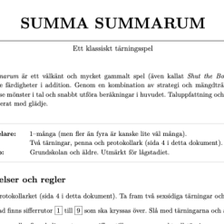 Summa Summarum – tärningsspel för träning av addition