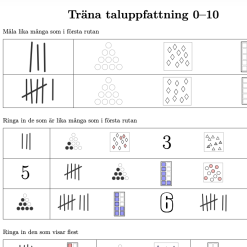 Träna taluppfattning 0–10 – strukturerade övningar