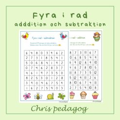 Fyra i rad addition och subtraktion
