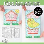 Mattepyssel med vårtema, Räkna och färglägg 1–20 - bild 1