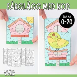 Mattepyssel med vårtema, Räkna och färglägg 1–20