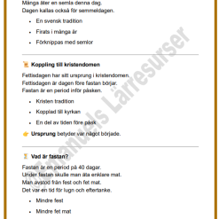 Arbetsblad: Fettisdagen