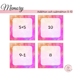 Memory addition och subtraktion 0-10