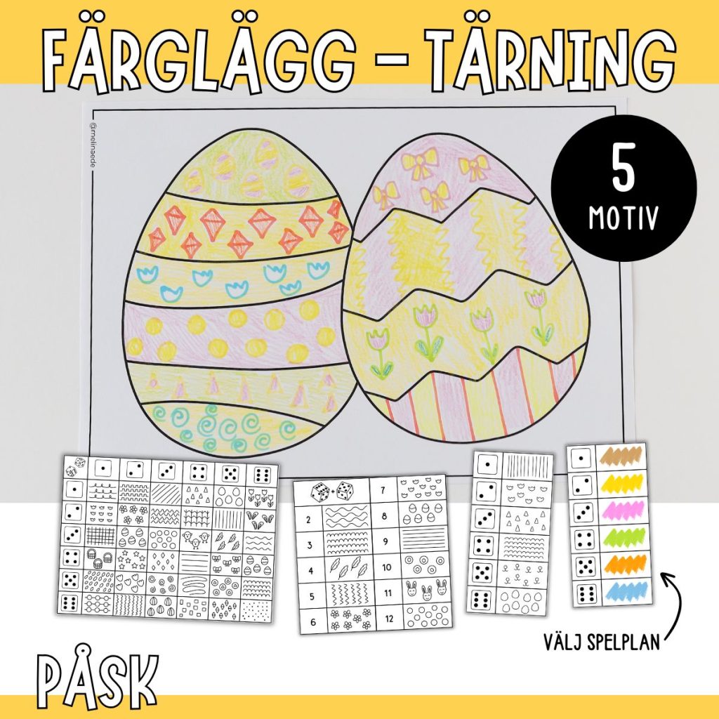 Färglägg med tärning – Påsk