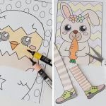 Påskpyssel med rörliga figurer, Klipp, vik och skapa - bild 3