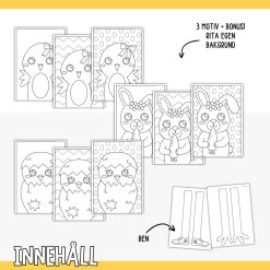 Påskpyssel med rörliga figurer, Klipp, vik och skapa