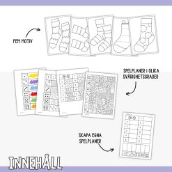 Rocka sockorna – tärningsspel med färgläggning