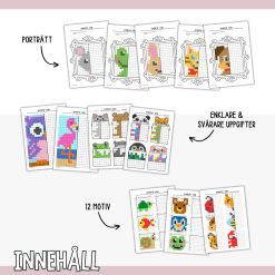 Öva symmetri - Pixelbilder tema djur