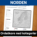 Norden – karta, frågor och ordsökning - bild 2