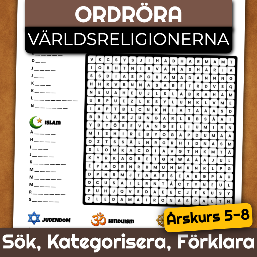 Världsreligionerna – Ordröra och ordförklaring
