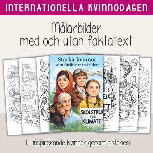 Internationella kvinnodagen - Målarbilder med faktatext