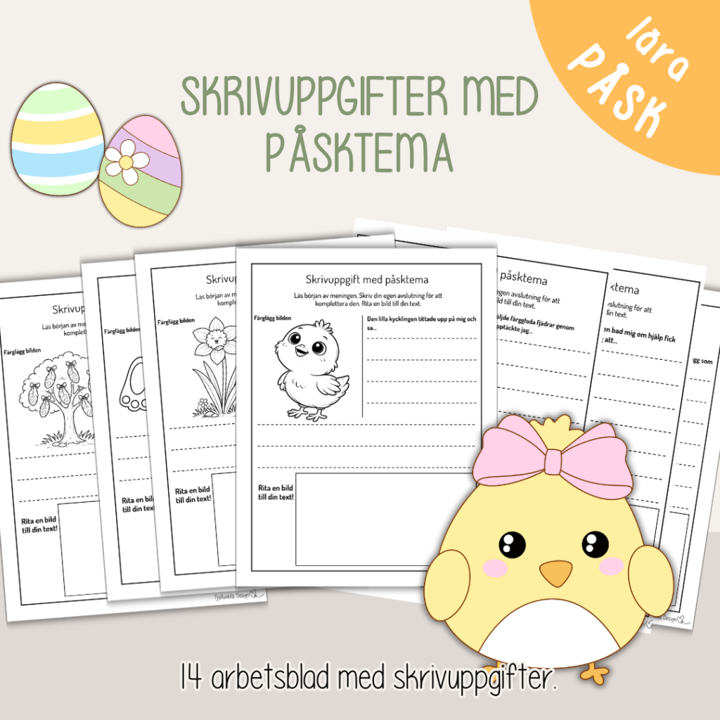Påsk – Skrivuppgifter med påsktema – Fortsätt den påbörjade meningen.