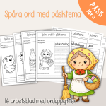 Påsk – Spåra ord med påsktema – 16 arbetsblad med olika ord - bild 1
