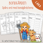 Bondgården – Spåra ord med bondgårdstema – 16 arbetsblad med olika ord - bild 1