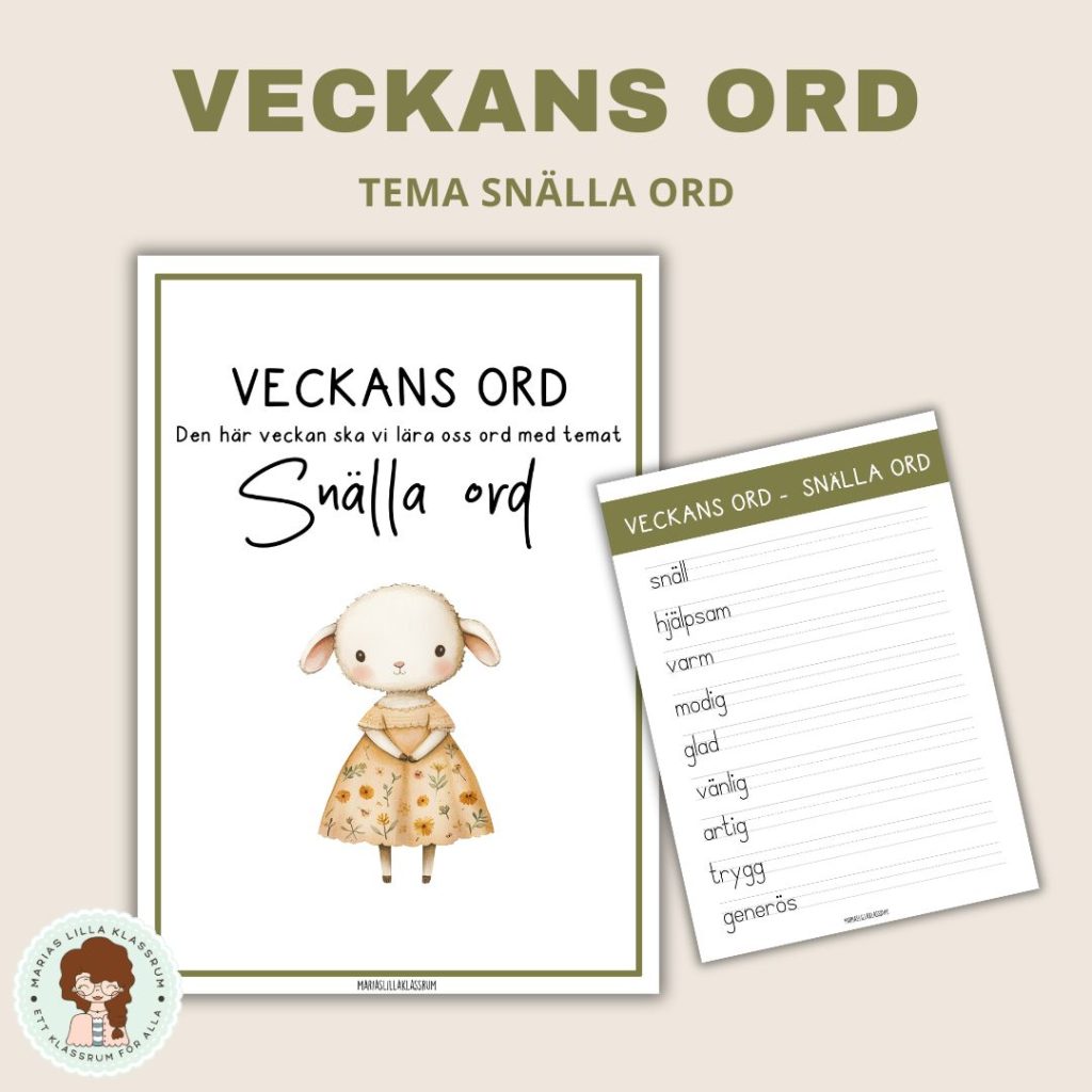 Veckans ord tema snälla ord