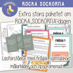 Rocka sockorna - Extra stora paketet - Läsförståelse, tipspromenad och målarbilder.