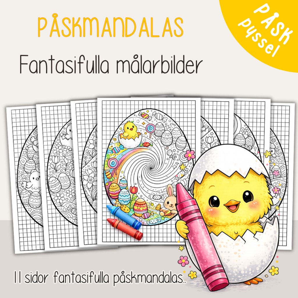 Påsk – Påskmandalas – Skriv ut och färglägg