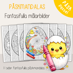 Påsk - Påskmandalas - Skriv ut och färglägg