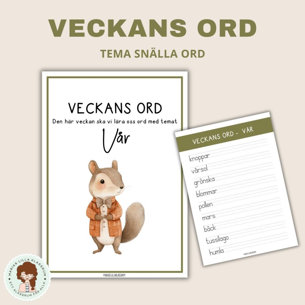 Veckans ord tema vår