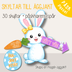 Äggjakt – skyltar och påskharens spår att skriva ut (30 skyltar) - bild 1