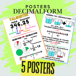 Posters och lathundshäfte om tal i decimalform