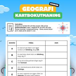 Namngeografi med kartbok – Sverige, Europa och Världen