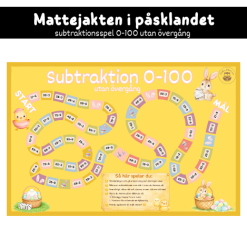 Mattejakten i påsklandet – subtraktion 0-100 utan övergång