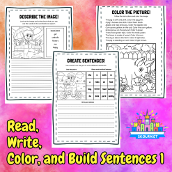 Read, Write, Color, and Build Sentences 1