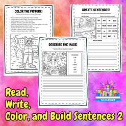 Read, Write, Color, and Build Sentences 2