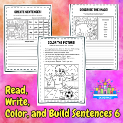 Read, Write, Color, and Build Sentences 6