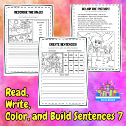 Read, Write, Color, and Build Sentences 7