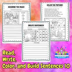Read, Write, Color, and Build Sentences 10