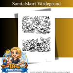 Samtalskort Värdegrund – 10 frågor som skapar lugna och meningsfulla samtal på fritids Skogens vänner två A5 bilder på ett A4 - bild 3