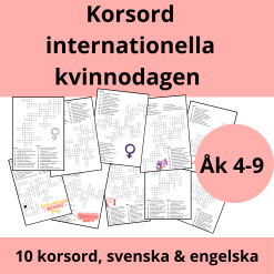 Korsord: Internationella kvinnodagen (svenska & engelska)