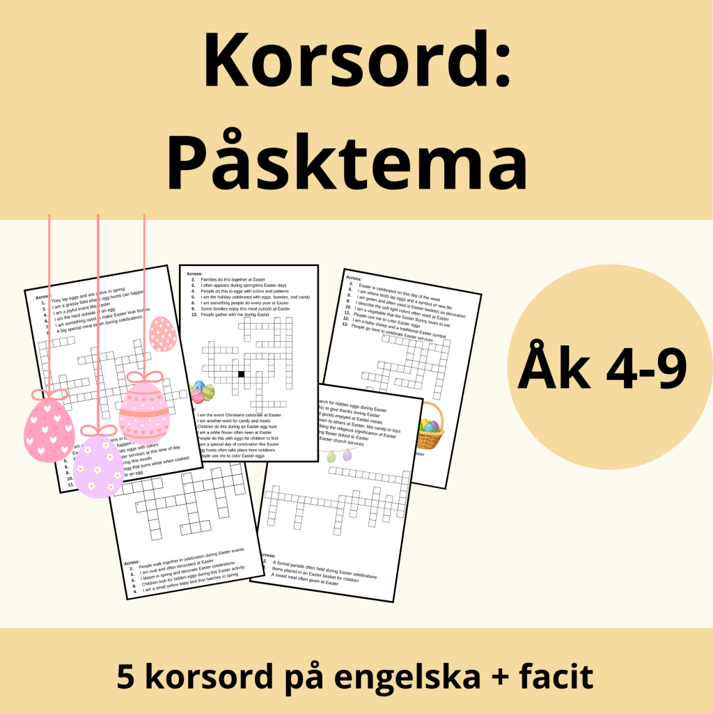 Korsord: Påsk (engelska)
