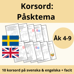 Korsord: Påsk (svenska och engelska)