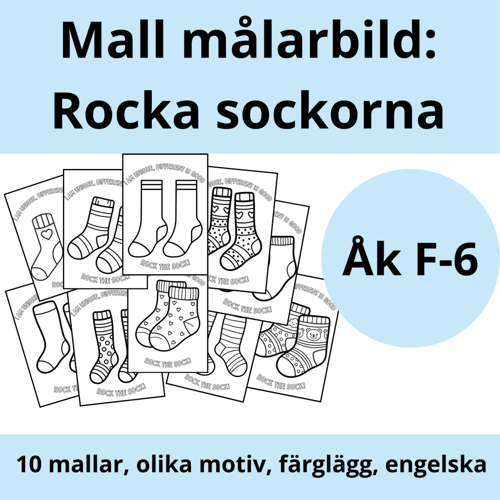Mall: målarbild rocka sockorna (engelska)