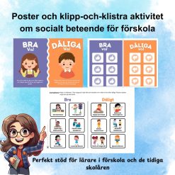 Bra och dåliga val – poster och klipp-och-klistra aktivitet om socialt beteende för förskola