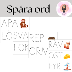 Spåra ord - 57 kort