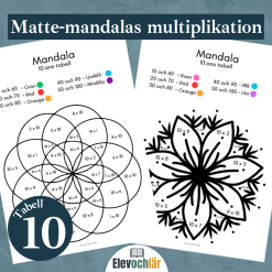 Matte-mandalas multiplikationstabellen 10, arbetsblad